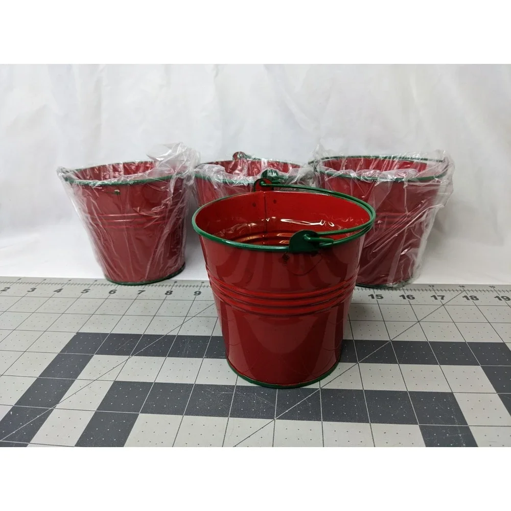 Pacific Rim Metal Pail Bucket Mailbox‎ Planter Decoration Lot